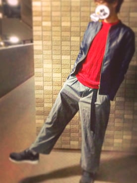 「寒い」｜「アイテム（ライダースジャケット）」を使った、УЦТА♛さん（メンズ・177cm）の秋コーディネート