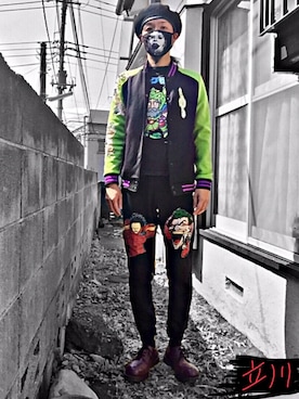 「ビックリマン」｜下痢便太郎時貞さん（メンズ・175cm）の春コーディネート