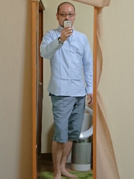 「PANERAI（パネライ）のアイテム（アナログ腕時計、ブラック系）」を使った、大嶌康正さん（メンズ・182cm）の夏コーディネート