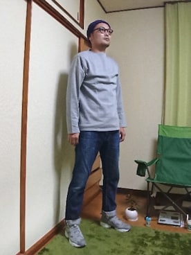 「SAINT JAMES（セントジェームス）のSAINT JAMES  / セントジェームス : OUESSANT SOLID#（Tシャツ/カットソー、グレー系）」を使った、大嶌康正さん（メンズ・182cm）の秋コーディネート