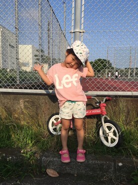 「StompStamp（ストンプスタンプ）のアイテム（帽子）」を使った、Aoiiiさん（キッズ・110cm）の夏コーディネート