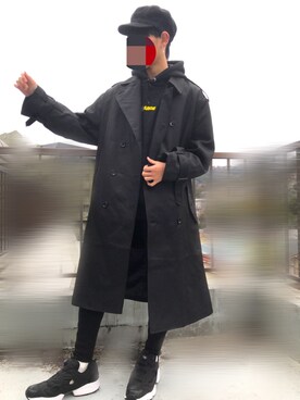 「neos（ネオス）のアイテム（トレンチコート）」を使った、しょさん（メンズ・171cm）の冬コーディネート
