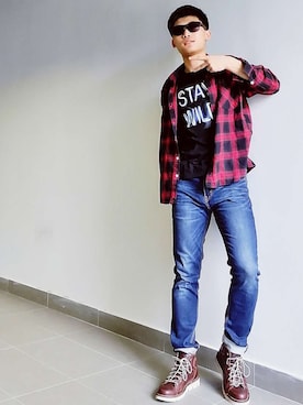 「Jack & Jones（ジャック アンド ジョーンズ）のアイテム」を使った、王xiao钰6さん（メンズ・178cm）の冬コーディネート