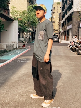 「POLAR（ポラール）のアイテム（帽子）」を使った、Dylanさん（メンズ・160cm）の夏コーディネート