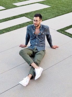 「persol（ペルソール）のアイテム」を使った、reyalfashionさん（メンズ・180cm）の夏コーディネート