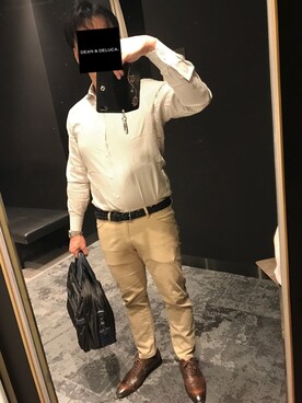 ビジネスバッグを使った ストライプシャツ の人気ファッションコーディネート Wear