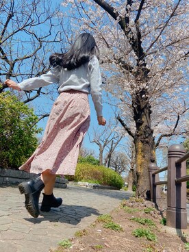 「skirt」｜「アイテム（ブーツ）」を使った、たりりんさん（レディース・163cm）の春コーディネート