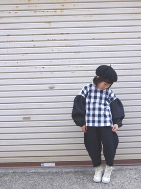 「frankygrow（フランキーグロウ）のアイテム（その他パンツ）」を使った、mcmong.さん（キッズ・120cm）の春コーディネート