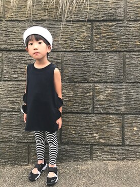 「Another Edition（アナザーエディション）のアイテム（帽子）」を使った、mcmong.さん（キッズ・120cm）の夏コーディネート