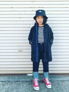 「アイテム（マウンテンパーカー）」を使った、mcmong.さん（キッズ・128cm）の春コーディネート