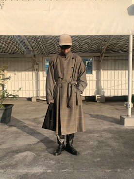 「stein（シュタイン）のアイテム（ダウンジャケット/コート）」を使った、Kさん（メンズ・181cm）の冬コーディネート