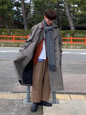 「stein（シュタイン）のアイテム（ダウンジャケット/コート）」を使った、Kさん（メンズ・181cm）の冬コーディネート