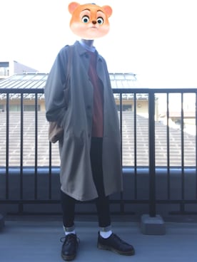 「アイテム（ステンカラーコート）」を使った、ShuN.さん（メンズ・180cm・20代）の秋コーディネート