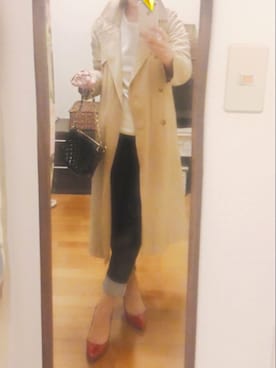「シャネル」｜「アイテム（トレンチコート）」を使った、hibinoawa71さん（レディース・157cm）の冬コーディネート