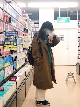 「niko and...（ニコアンド）のアイテム（トレンチコート）」を使った、mianhaeさん（レディース・161cm）の冬コーディネート