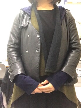 「SUPP. no one else （サップノーワンエルス）のアイテム（ジャケット/アウター）」を使った、Meg Iwamotoさん（レディース・163cm）の冬コーディネート