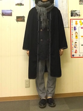 「COMME des GARCONS COMME des GARCONS（コムデギャルソンコムデギャルソン）のアイテム（ジャケット/アウター）」を使った、Meg Iwamotoさん（レディース・163cm）の冬コーディネート