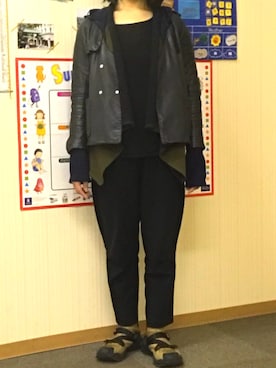 「SUPP. no one else （サップノーワンエルス）のアイテム（ジャケット/アウター）」を使った、Meg Iwamotoさん（レディース・163cm）の冬コーディネート