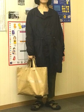 「COMME des GARCONS COMME des GARCONS（コムデギャルソンコムデギャルソン）のアイテム（ジャケット/アウター）」を使った、Meg Iwamotoさん（レディース・163cm）の冬コーディネート