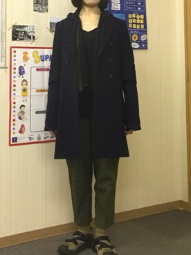 「COMME des GARCONS COMME des GARCONS（コムデギャルソンコムデギャルソン）のアイテム（ジャケット/アウター）」を使った、Meg Iwamotoさん（レディース・163cm）の冬コーディネート