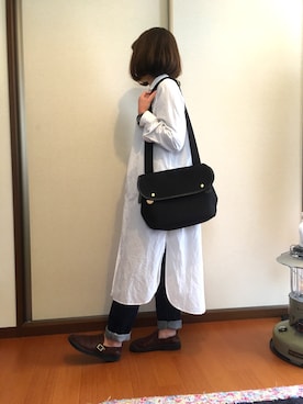 「BLUE BLUE（ブルーブルー）のアイテム（パンツ）」を使った、Umechiさん（レディース・148cm）の春コーディネート