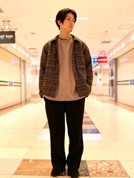 「FRUIT OF THE LOOM（フルーツオブザルーム）のアイテム（スウェット）」を使った、MITTYさん（メンズ・176cm）の冬コーディネート