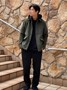 「417 EDIFICE（フォーワンセブンエディフィス）のアイテム（カバーオール）」を使った、MITTYさん（メンズ・176cm）の冬コーディネート