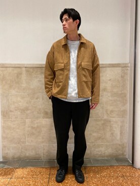 「FRUIT OF THE LOOM（フルーツオブザルーム）のアイテム（スウェット）」を使った、MITTYさん（メンズ・176cm）の冬コーディネート