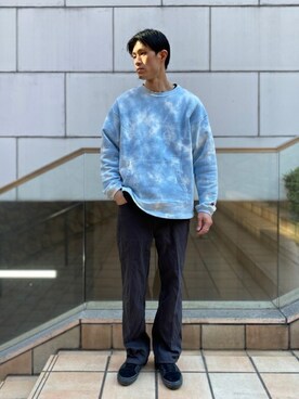 「FRUIT OF THE LOOM（フルーツオブザルーム）のアイテム（スウェット）」を使った、MITTYさん（メンズ・176cm）の冬コーディネート