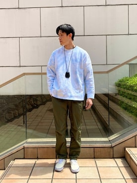 「417 EDIFICE（フォーワンセブンエディフィス）のアイテム（スウェット）」を使った、MITTYさん（メンズ・176cm）の春コーディネート