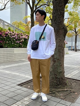 「アイテム（ボディバッグ/ウエストポーチ）」を使った、MITTYさん（メンズ・176cm）の春コーディネート