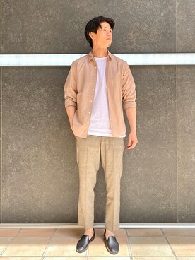 「417 EDIFICE（フォーワンセブンエディフィス）のアイテム（スリッポン）」を使った、MITTYさん（メンズ・176cm）の春コーディネート