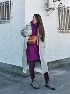 「pas de calais（パドカレ）のアイテム（ジャケット/アウター）」を使った、YUUKIさん（レディース・159cm）の冬コーディネート