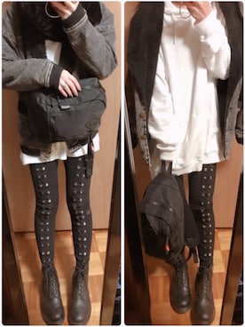 「FIG&VIPER（フィグアンドバイパー）のアイテム（レッグウェア）」を使った、AyaNoさん（レディース・157cm）の冬コーディネート