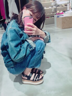 「アパレルスタッフ」｜「アイテム（デニムジャケット）」を使った、Asami Shigetaさん（レディース・158cm）の春コーディネート