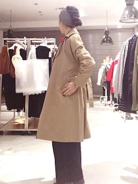 「アパレルスタッフ」｜「アイテム（トレンチコート）」を使った、Asami Shigetaさん（レディース・158cm）の冬コーディネート