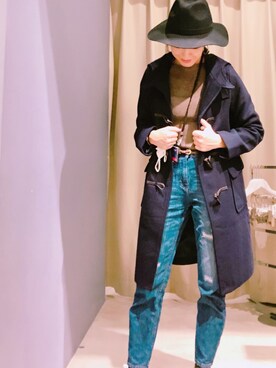 「アパレルスタッフ」｜「アイテム（ダウンジャケット/コート）」を使った、Asami Shigetaさん（レディース・158cm）の秋コーディネート