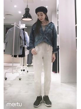 「アパレルスタッフ」｜「アイテム（ハンチング/ベレー帽）」を使った、Asami Shigetaさん（レディース・158cm）の春コーディネート