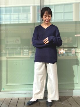 「ゆったりシルエット」｜「アイテム（その他）」を使った、Asami Shigetaさん（レディース・158cm）の冬コーディネート