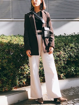 「ZARA（ザラ）のアイテム（ジャケット/アウター、ブラウン系）」を使った、xu1129さん（レディース・166cm）の冬コーディネート