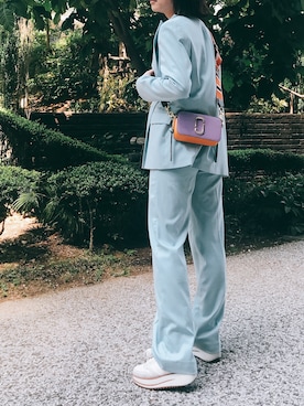 「ZARA（ザラ）のアイテム（パンツ、ブルー系）」を使った、xu1129さん（レディース・166cm）の春コーディネート