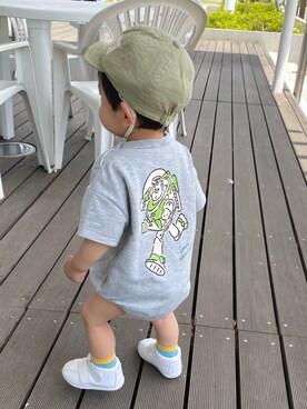 「アイテム（ママ＆ベビー、グリーン系）」を使った、ar♡さん（キッズ・90cm）の春コーディネート