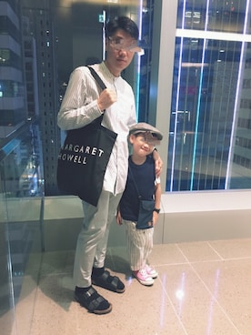 「アイテム（腕時計、ホワイト系）」を使った、Seanさん（キッズ・110cm）の春コーディネート