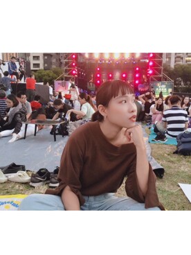 「アイテム（その他トップス、ブラウン系）」を使った、玫鈞さん（レディース・166cm）の秋コーディネート