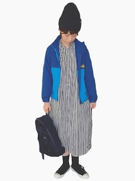 「ニットキャップ」｜「アイテム（シャツワンピース）」を使った、Chii🌈さん（レディース・155cm）の秋コーディネート