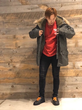 「アイテム（ミリタリージャケット）」を使った、れーやさん（メンズ・176cm）の秋コーディネート