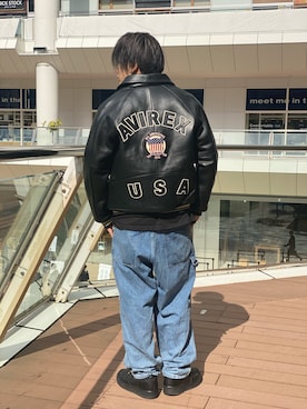 「アイテム（スタジャン）」を使った、れーやさん（メンズ・176cm）の秋コーディネート