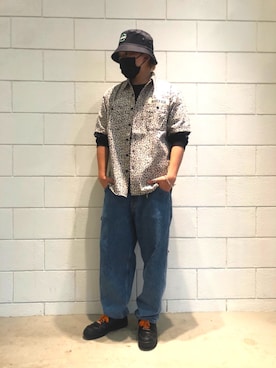 「アイテム（ハット）」を使った、れーやさん（メンズ・176cm）の春コーディネート