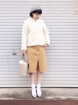 「SLOBE IENA（スローブイエナ）のアイテム（ブルゾン）」を使った、まいさん（レディース・164cm）の冬コーディネート