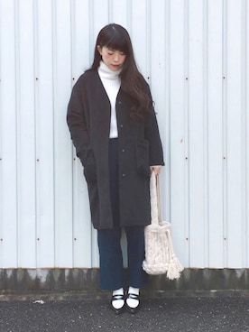 「Another Edition（アナザーエディション）のアイテム（チェスターコート）」を使った、まいさん（レディース・164cm）の冬コーディネート